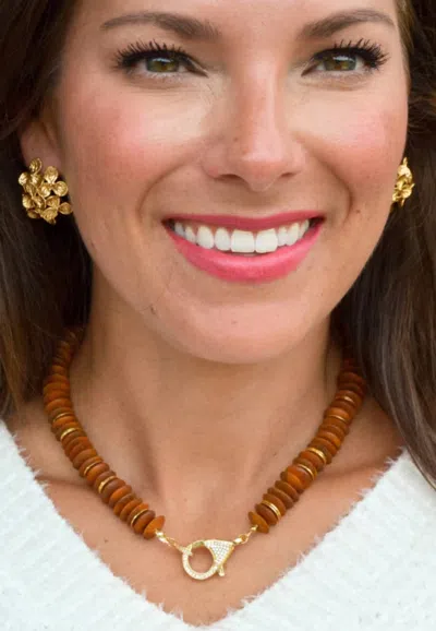 Millie B Lucy Necklace In Brown In Sand