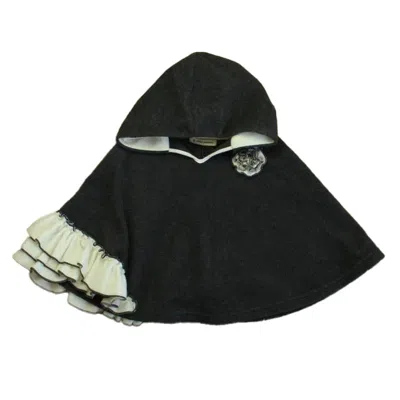 Pre-owned Million Polkadots Kids' Girls Gray Poncho