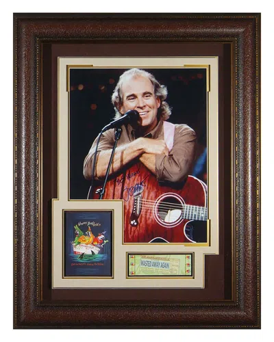 Millionaire Gallery Jimmy Buffett Autographed Photograph Framed In Brown