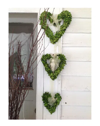 Mills Floral 3pc Boxwood Heart Wreath Set In Green