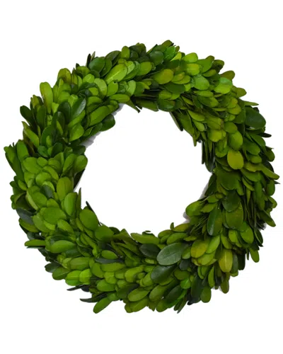Mills Floral Set Of 2 Boxwood 8in Candle Rings In Green