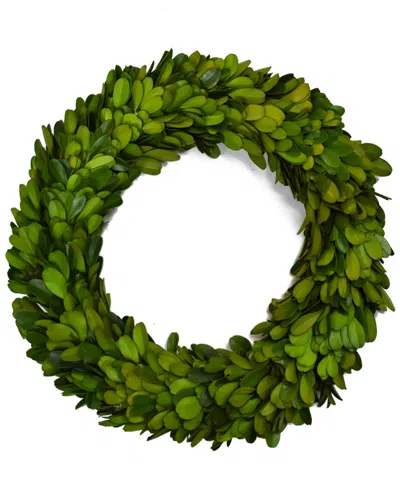 Mills Floral Set Of 3 Boxwood 6in Candle Rings In Green