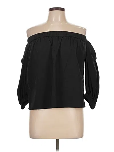 Pre-owned Milly 3/4 Sleeve Blouse In Black