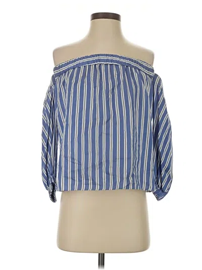 Pre-owned Milly 3/4 Sleeve Blouse In Blue