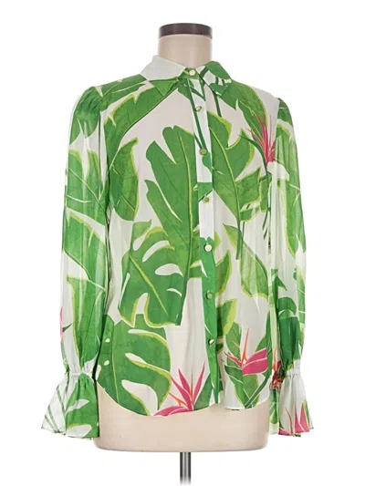 Milly 3/4 Sleeve Blouse In Green