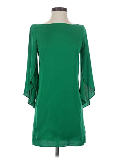 Pre-owned Milly 3/4 Sleeve Silk Top Green Boatneck Tops
