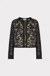 Milly 3d Garden Lace Jacket In Black