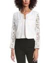 Milly 3d Garden Lace Jacket In White