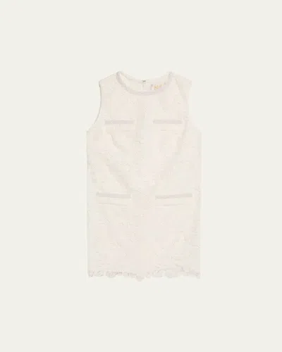Milly 3d Garden Lace Mini Dress In Neutral