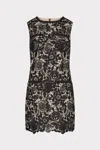 Milly 3d Garden Lace Sleeveless Mini Dress In Black