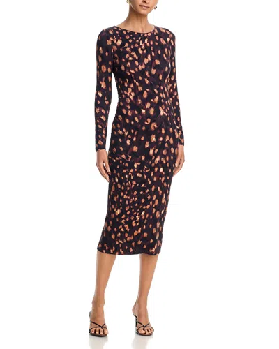 Milly Abbygail Leopard Midi Dress In Multi