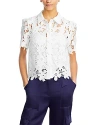 Milly Women's Addison Short-sleeve Lace Top In White