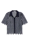 Milly Addison Sheer Lace Top In Multi