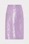 Milly Adley Straight Sequin Midi Skirt In Purple