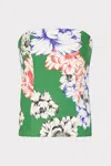 Milly Aiden Petals In Bloom Strapless Top In Green