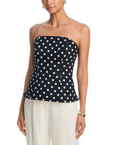 Milly Aiden Polka Dot Top In Black