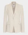 Milly Alexa Single-button Linen Blend Blazer In Natural