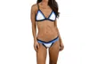 Milly Amalfi Colorblock Triangle Bikini Top In White Multi In Multi