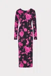 Milly Amarilla Rose Bodycon Jersey Midi Dress In Multi