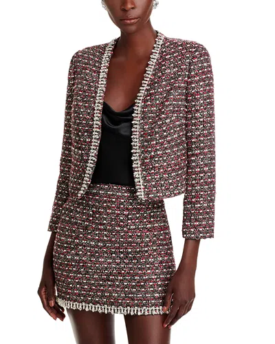 MILLY AMAYA TWEED CRYSTAL EMBELLISHED JACKET