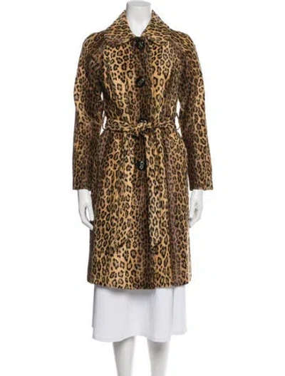 Pre-owned Milly Animal Print Faux Fur Coat In Neutral