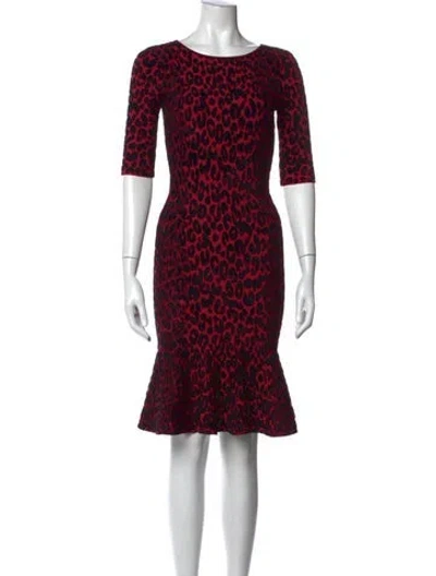 Pre-owned Milly Animal Print Knee-length Dress In Black