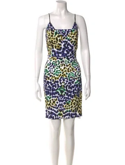 Pre-owned Milly Animal Print Knee-length Dress In Brown