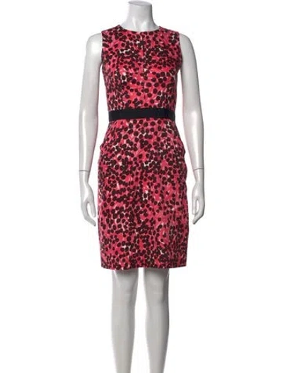 Pre-owned Milly Animal Print Knee-length Dress In Pink