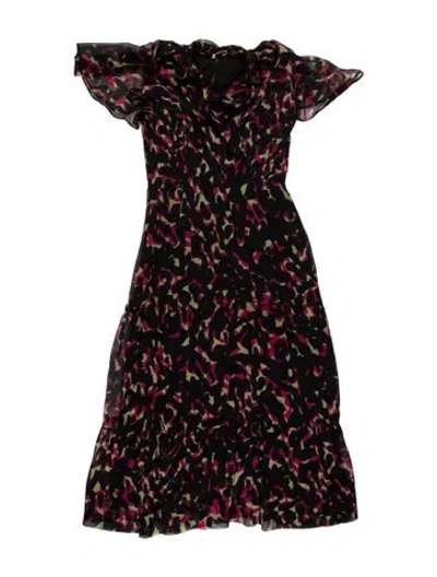 Pre-owned Milly Animal Print Long Dress In Multi