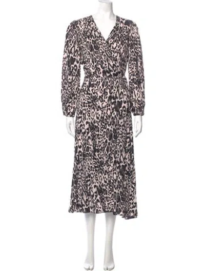 Pre-owned Milly Animal Print Long Dress W/ Tags In Neutral