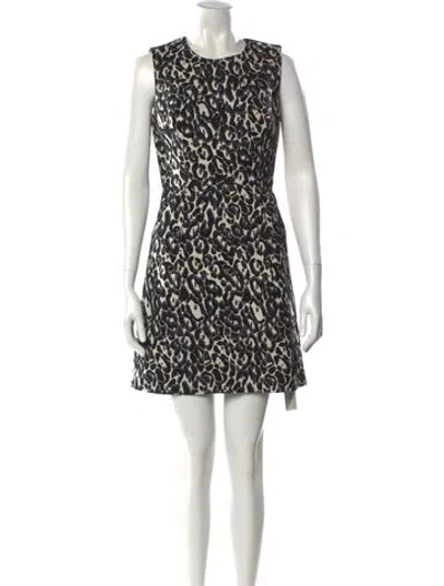 Pre-owned Milly Animal Print Mini Dress In Black