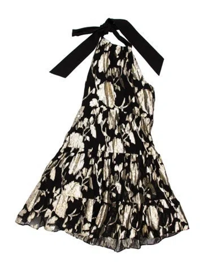 Pre-owned Milly Animal Print Mini Dress In Black