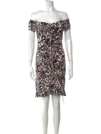 Pre-owned Milly Animal Print Mini Dress In Black