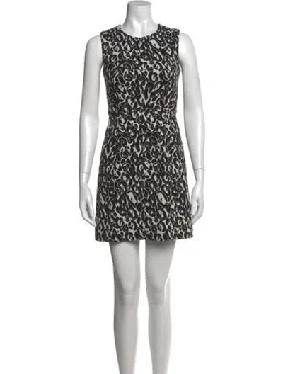 Pre-owned Milly Animal Print Mini Dress In Black