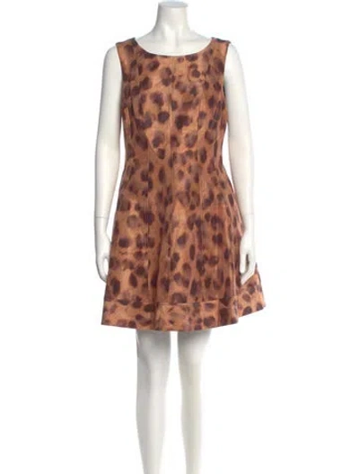 Pre-owned Milly Animal Print Mini Dress In Multi