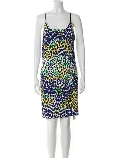 Pre-owned Milly Animal Print Mini Dress In Multi