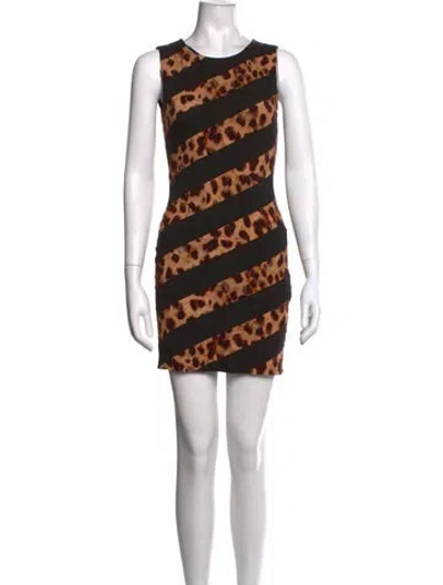 Pre-owned Milly Animal Print Mini Dress In Multicolor