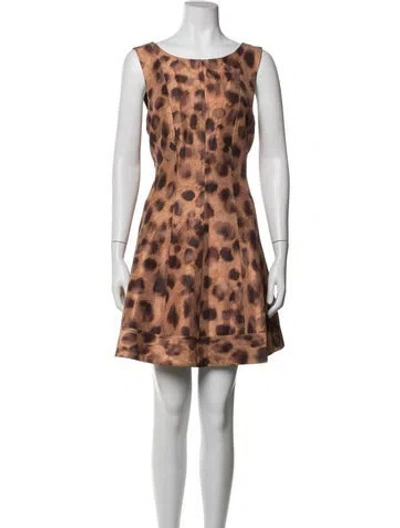 Pre-owned Milly Animal Print Mini Dress In Multicolor