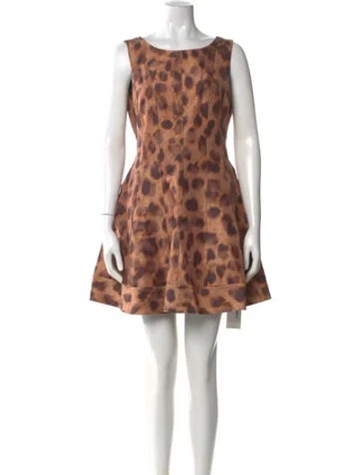 Pre-owned Milly Animal Print Mini Dress W/ Tags In Multi