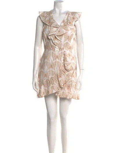 Pre-owned Milly Animal Print Mini Dress W/ Tags In Neutral