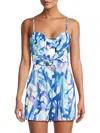 Milly Cabana Anya Under The Sea Linen Romper In Blue