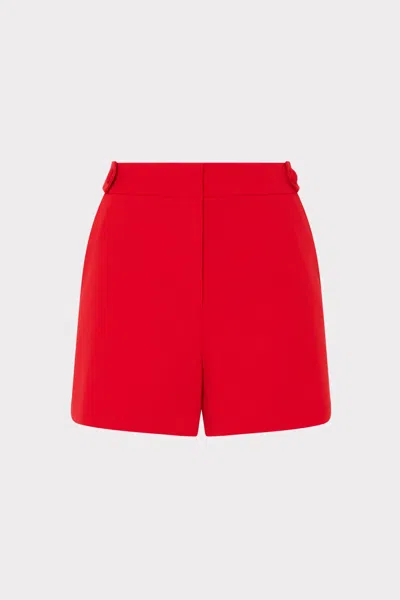 Milly Aria Cady Button Shorts In Red