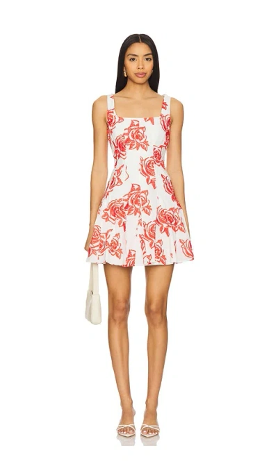 Milly Ariel Rose-print Mini Dress In White