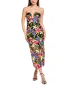 Milly Artem Spanish Garden Embroidered Strapless Cocktail Dress In Black