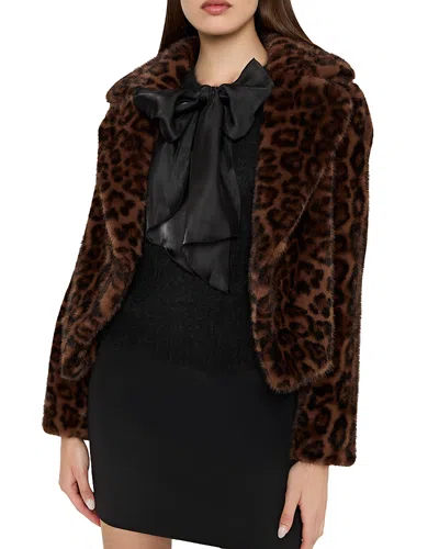 Milly Arya Faux Fur Jacket In Brown