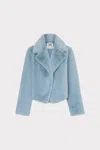 Milly Arya Faux Fur Jacket In Blue