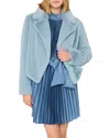 Milly Arya Faux Fur Jacket In Blue