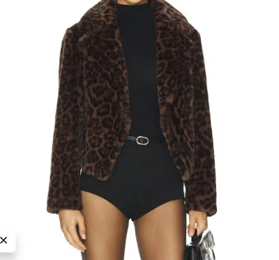 Milly Arya Faux Fur Jacket In Leopard In Animal Print