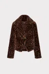 Milly Arya Leopard-print Faux Fur Jacket In Brown