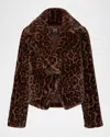 Milly Arya Leopard-print Faux Fur Jacket In Animal Print